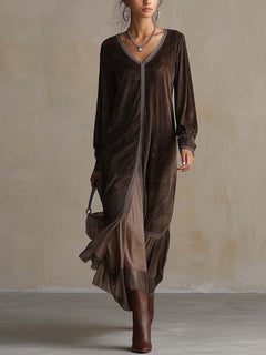 Teresa | Vestido midi holgado en ante sintético