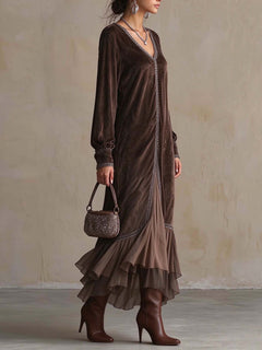 Teresa | Vestido midi holgado en ante sintético