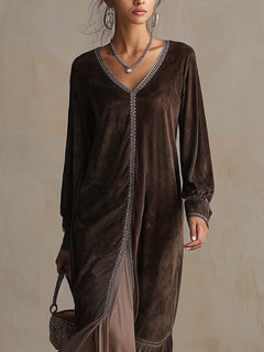 Teresa | Vestido midi holgado en ante sintético