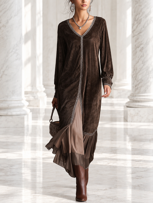 Teresa | Vestido midi holgado en ante sintético